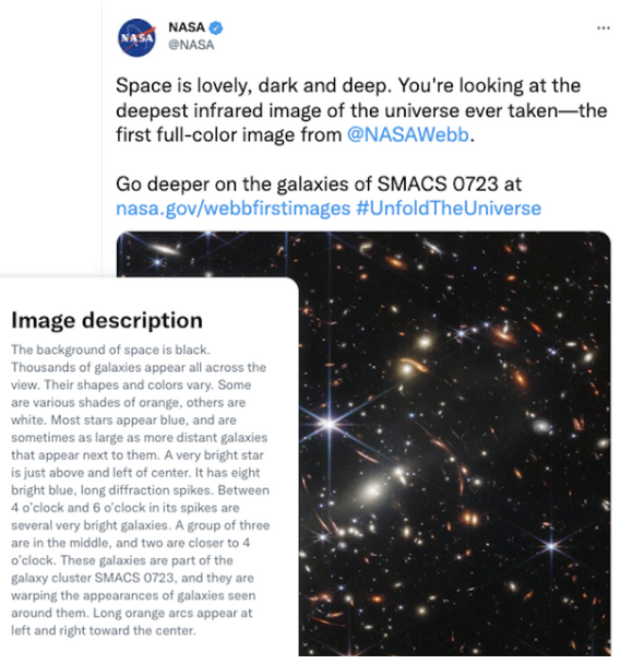 screenshot of twitter NASA alt tags