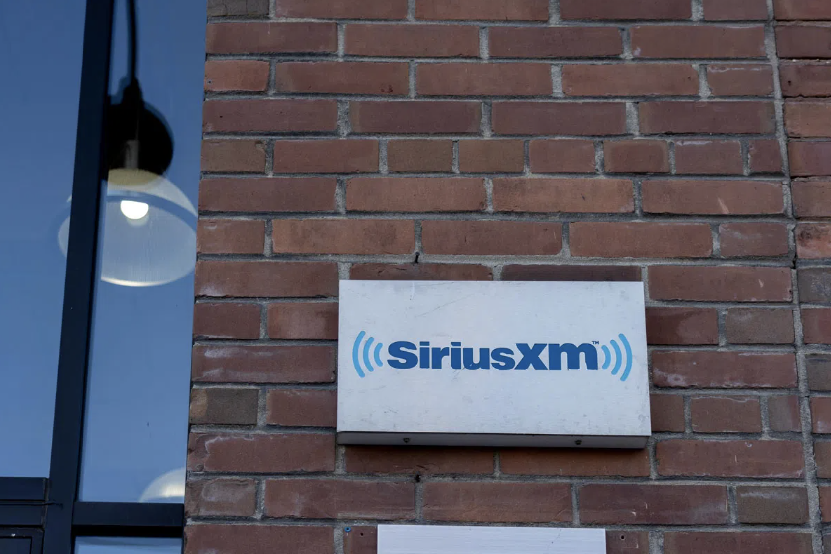 Sirius XM logo on the side of a building