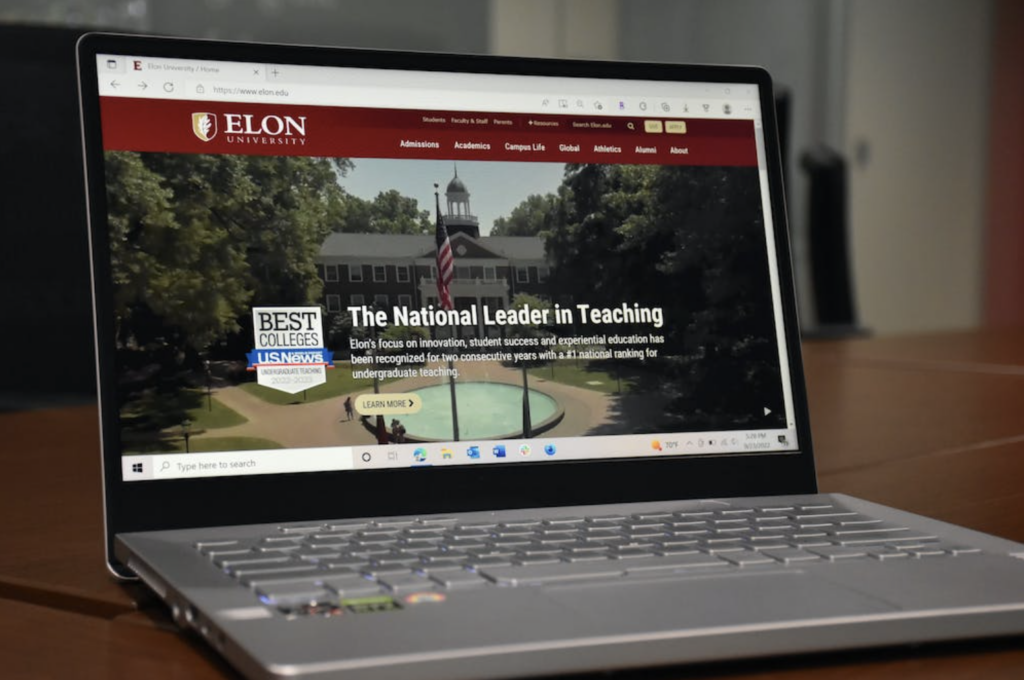 laptop open to Elon News Network webpage