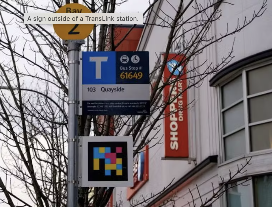 photo of TransLink bus stop sign