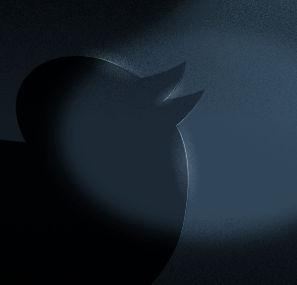 graphic illustration of dark twitter logo