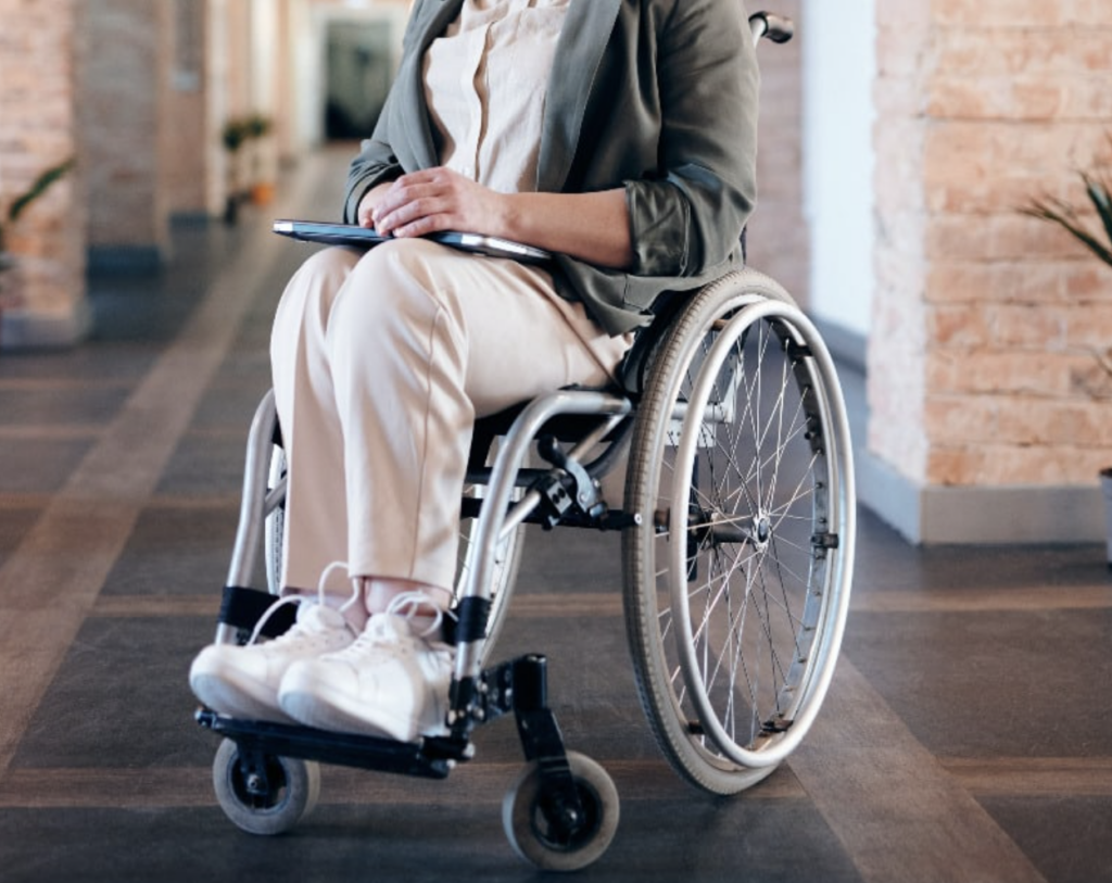 photo of person seated in a wheelchair