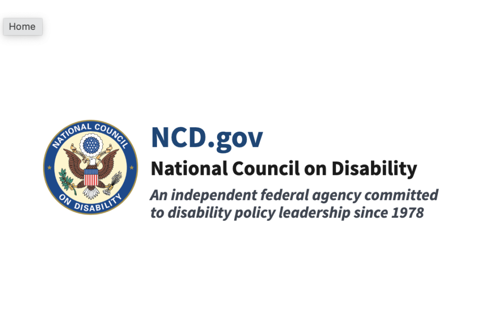 logo - NCD.gov, National Council on Disability, An independent federal agency committed to disability policy leadership since 1978